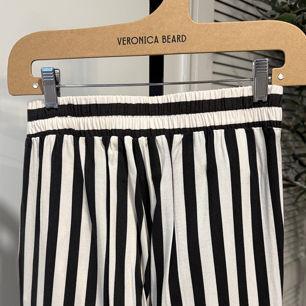 BCBG Generation Black & White Stripe Wide-Leg Pants - Picture 6 of 7